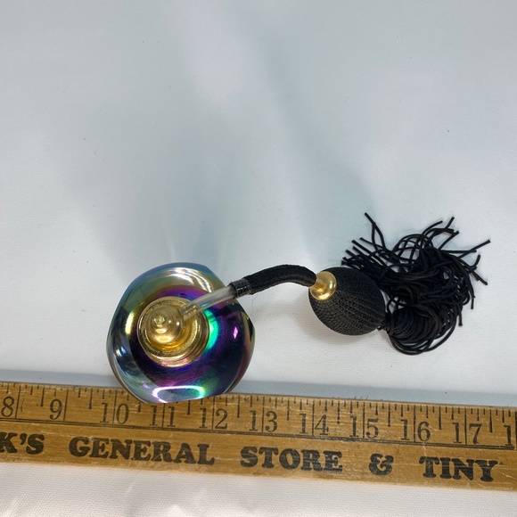 Vtg Royal Limited Cobalt Crystal Perfume Atomizer Bottle Iridescence Tassel - Picture 15 of 16